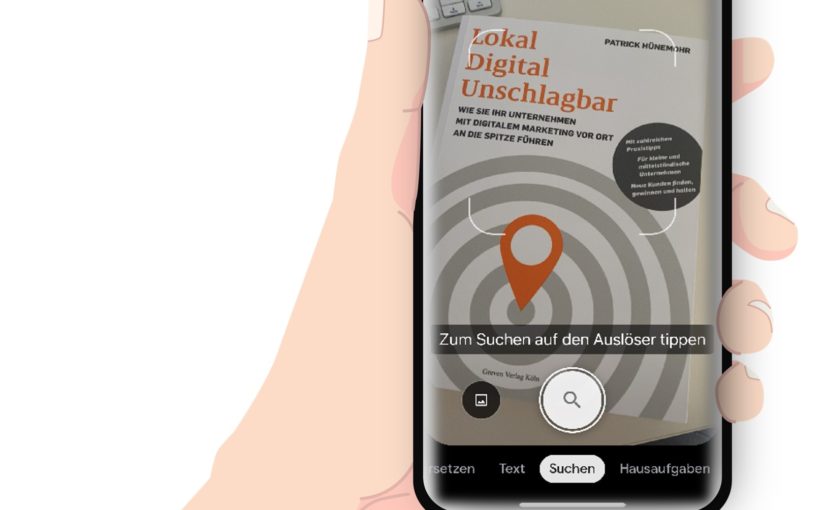 Google Lens suche nach dem Buch Lokal Digital Unschlagbar von Patrick Hünemohr